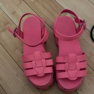 Chunky Neon Pink Avril Women's Sandals